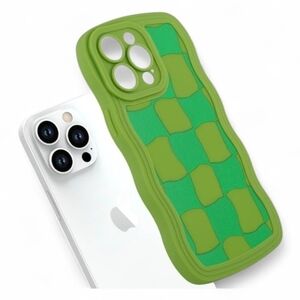 iPhone 13 Pro Max Case Green Plaid Checkerboard Phone Protection